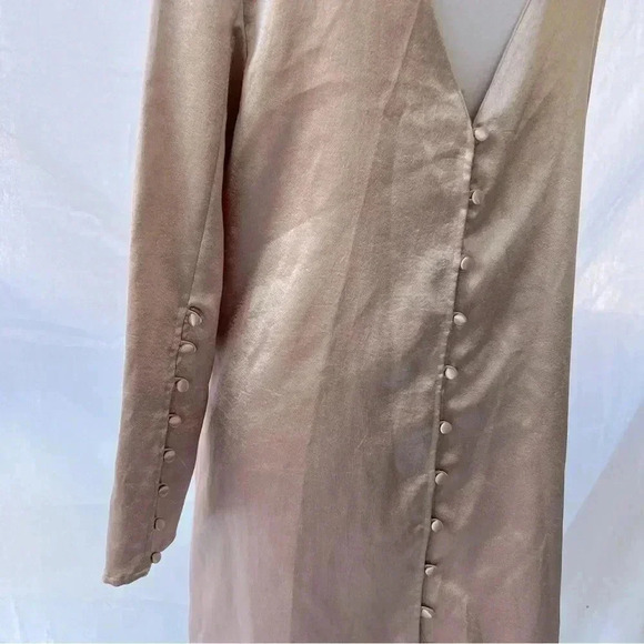 Zara Trafaluc Collection rose gold metallic dress with button detail. - Picture 3 of 16